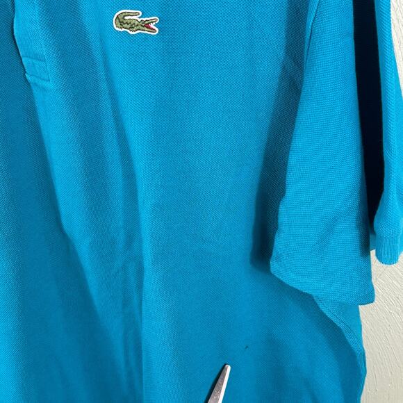 Lacoste Men Size 8 Turqoise Classic Original Fit Short Sleeve Golf Casual Shirt* - Picture 9 of 9